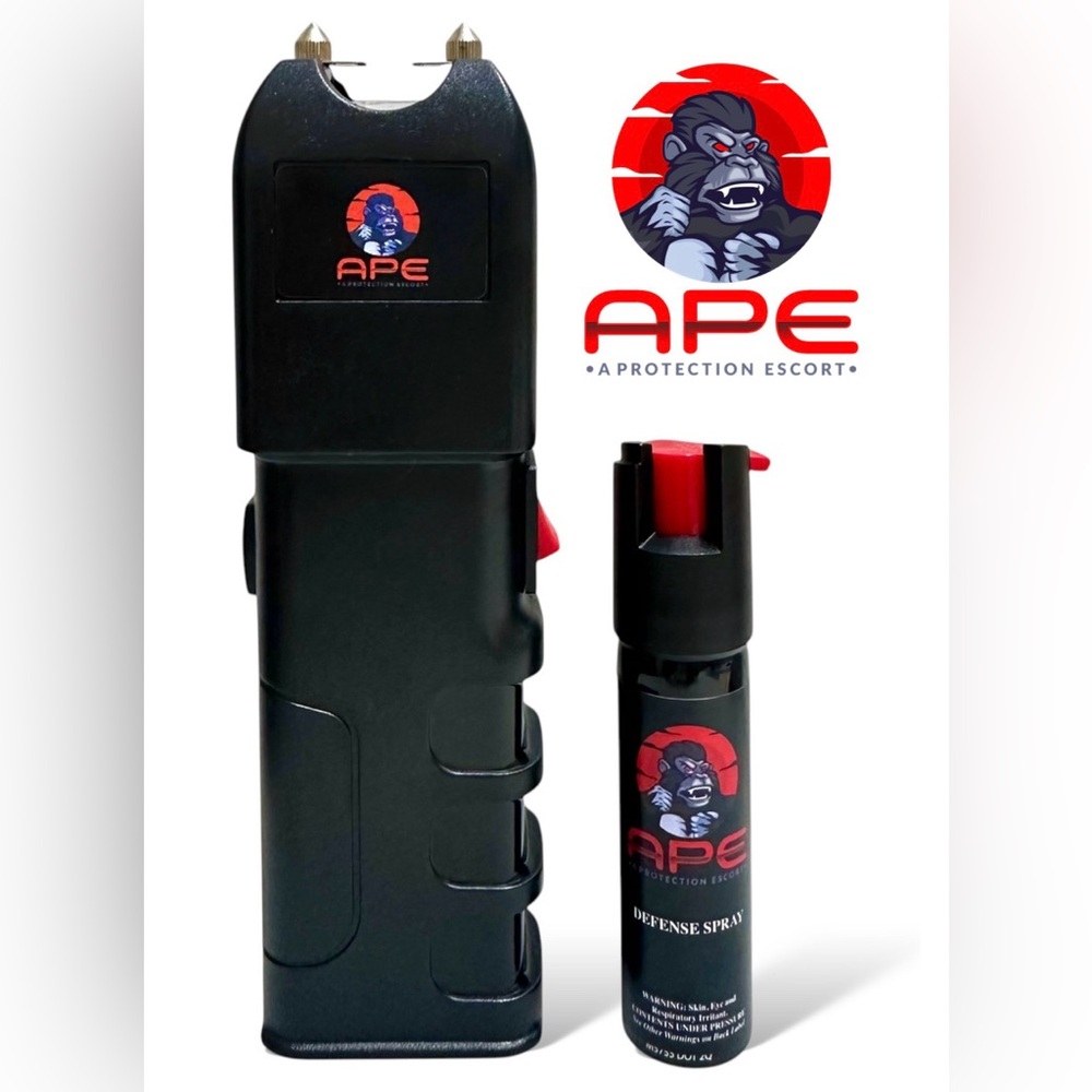 Self Defense Combo Set - LED Light Electric Shocker Taser and Spray